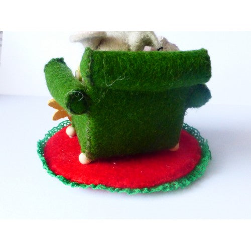 Kerstbol "Kerstmuisje" (grote bol 12 cm)