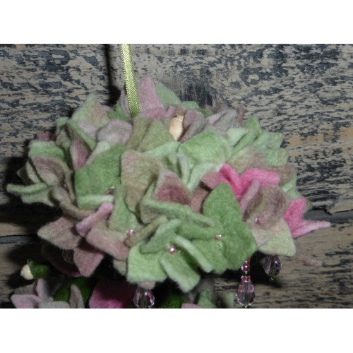 Bloemenhangertje Hortensia Groen-Roze