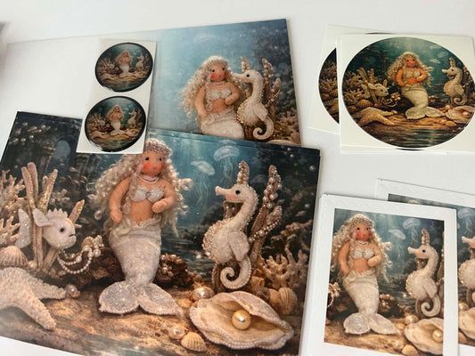 Set kaarten Zeemeermin