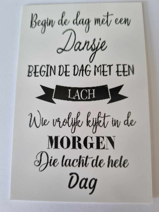 5 kaartjes begin de dag