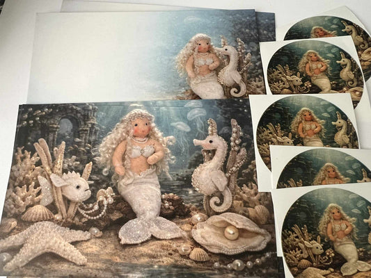 Set kaarten Zeemeermin