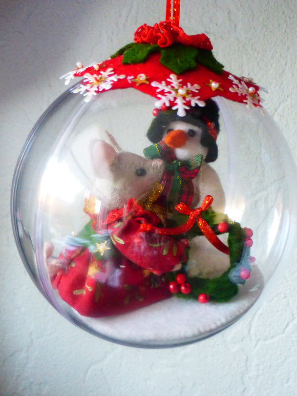 Kerstbol Ik vind jou lief (patroon)
