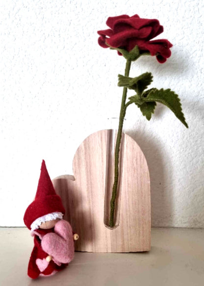 Houten vaasje hart