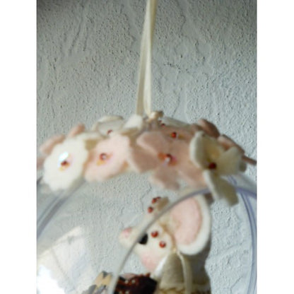 Nostalgische bol "Flower Power" EXCLUSIEF (grote bol 12 cm)