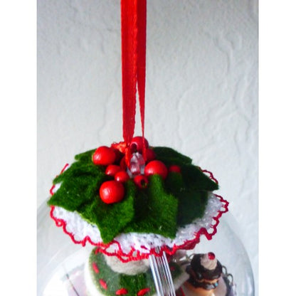 Kerstbol met Appeltje Dappeltje (kleine bol 8 cm)