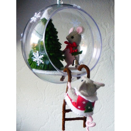 Kerstbol met Pelle en Jelle (grote bol 12 cm)