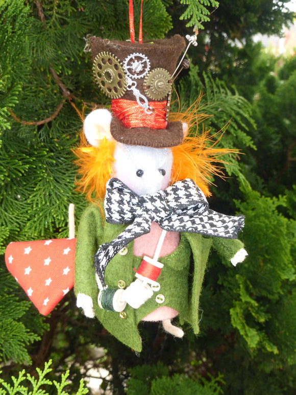 Traditionele kersthanger Mad Hatter, Hoedemaker van Alice in Wonderland