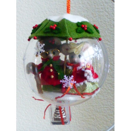 Kerstbol met Opie en Omie (grote bol 12 cm)