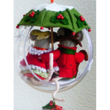 Kerstbol met Opie en Omie (grote bol 12 cm)