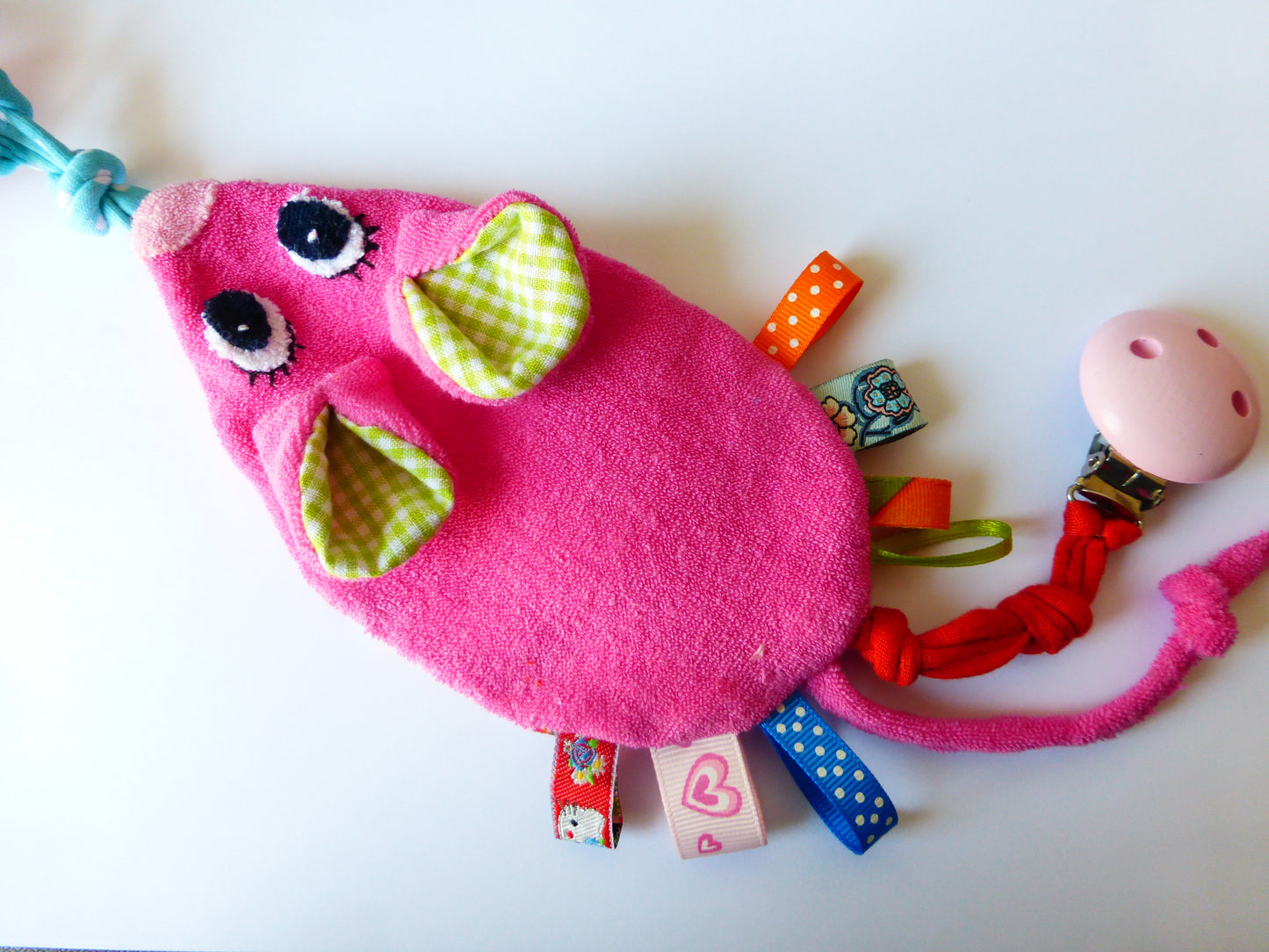speenclip beestje roze muis