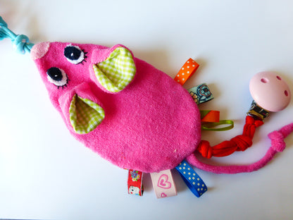 speenclip beestje roze muis